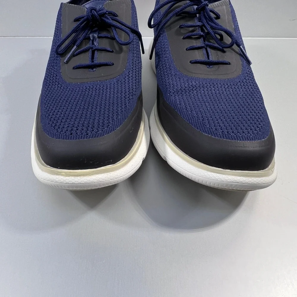 Cole Haan Zerogrand Omni Navy Blue knit Brown leather Oxford Sneaker 11.5 shoe